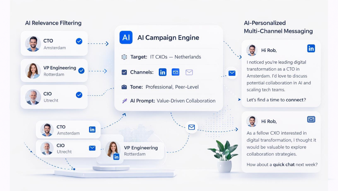 Find Emails and continue with multichannel outreach